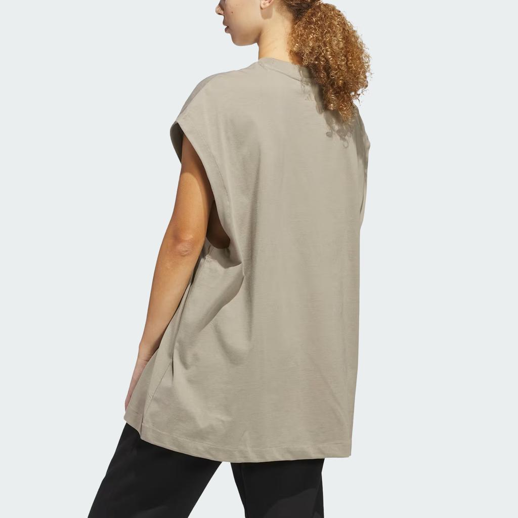 Adidas Basketball Logo Loose Sleeveless Breathable T-Shirt Unisex Tops Nude-Beige JD6135