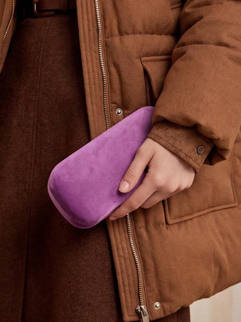 Gucci Luxusní fialové sametové pevné pouzdro na brýle