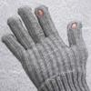 Daiso Ribbed Finger Hole Gloves Grey
