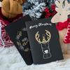 Muguang Black Exquisite Hot Stamping Creative Christmas Thank You Greeting Card with Envelope