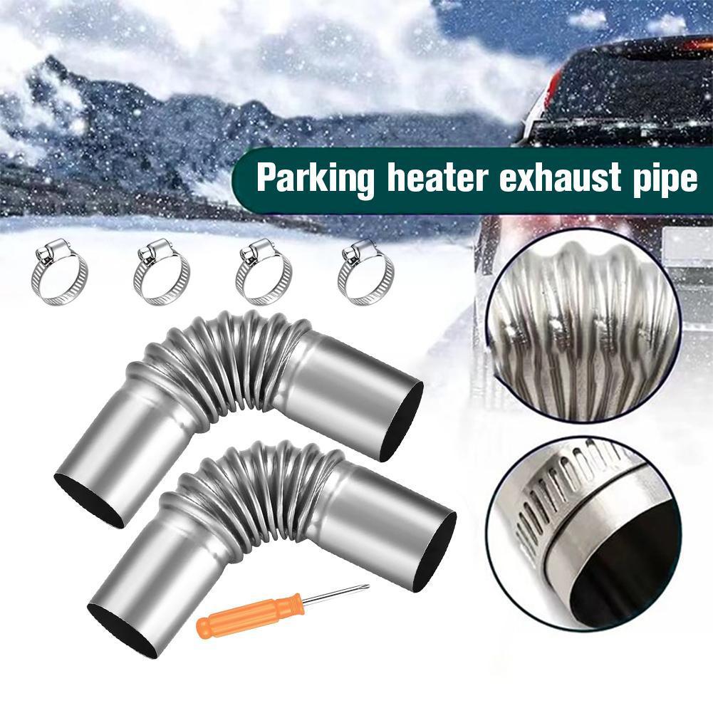 25mm Elbow Pipe Air Diesel Parking Heater Exhaust Pipe Connector w/Clamps For Webasto Diesel Heater S0M2