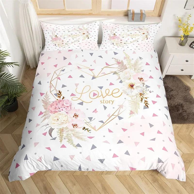 Geometric Duvet Cover Set Marble Bedding Set Microfiber Abstract Art Comforter Cover Single Full King Queen For Boys Girls Room