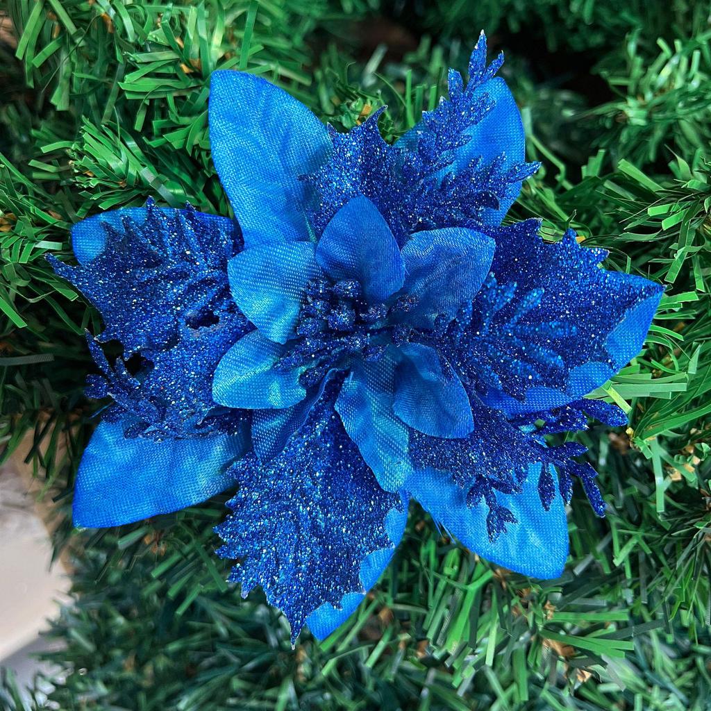 Zlatý prášek Třívrstvý vánoční květinový věnec a ozdoba na stromek