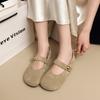 Leather shallow mouth Mary Jane shoes women's shoes spring and summer new versatile soft sole single shoes flat beanie shoes