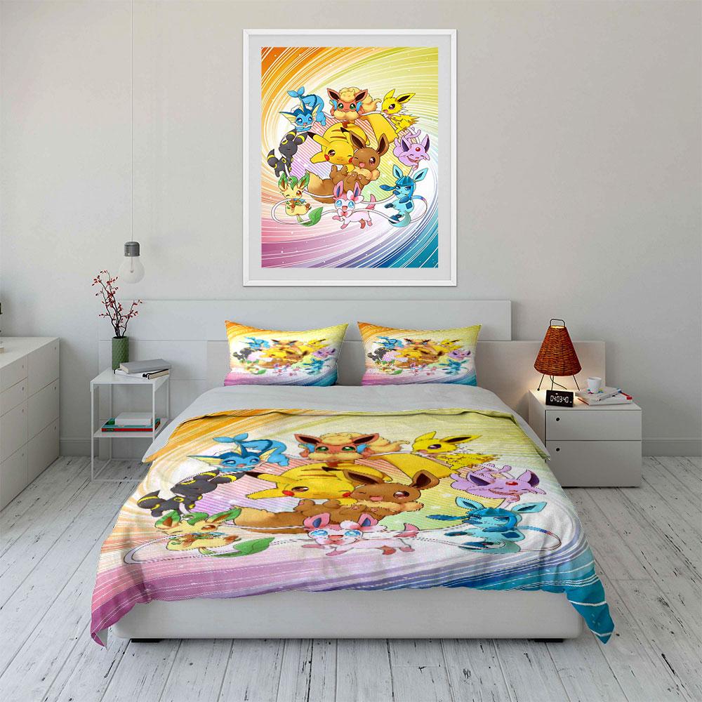 "Whimsical rainbow creatures' harmony" Bedding sets Duvet covers Pillowcases(1* Duvet Cover 2* Pillowcases without duvet insert)