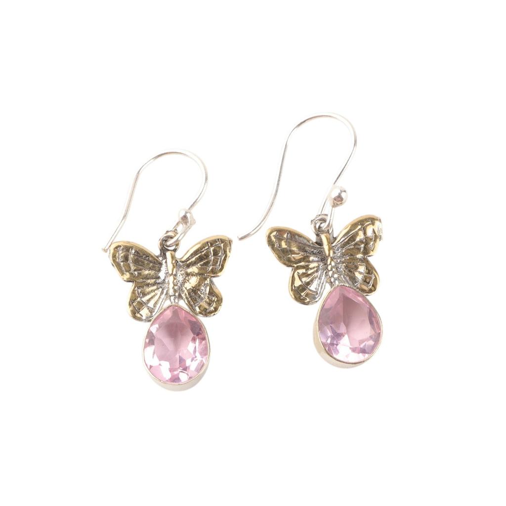 Morganite Gemstone 925 Sterling Silver Jewelry Handmade Stylish Earrings 1.3" EE-155-10