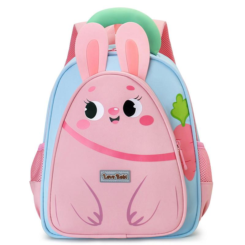Bear Cartoon Pattern Cute Toddler Backpack With Nylon Fabric For Travel School