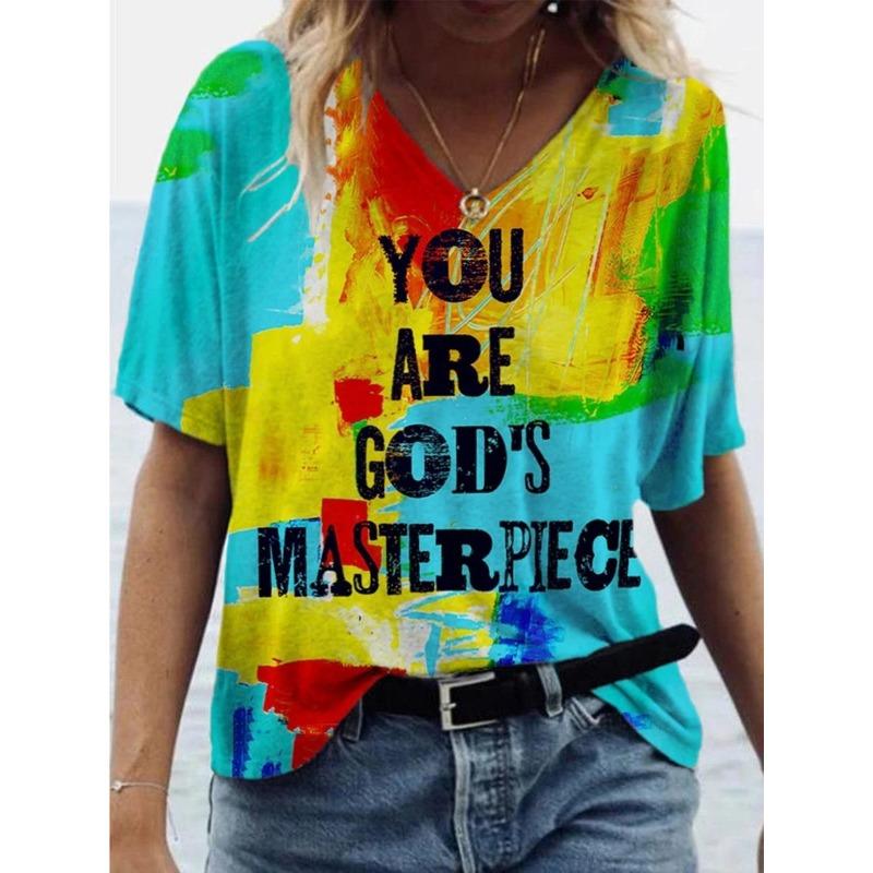 

Футболка женская с коротким рукавом It s Funny Summer New Personality с 3D-цифровым принтом XS