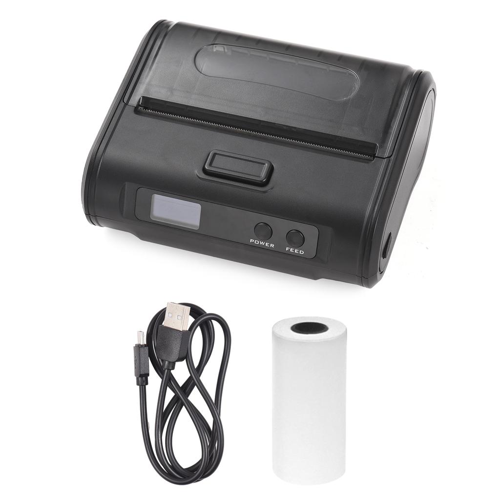 Bezdrátová termální tiskárna účtenek 4palcová 110mm přenosná mobilní tiskárna 203dpi jasný tisk BT+USB