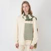 Winter new striped knitted scarf women's warm and versatile couple wool long scarf