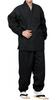 Kyoetsu Winter Fabric with Fleece Size 16 Men's Samue, Padded, Tsumugi-Style Lining, (M, Black)