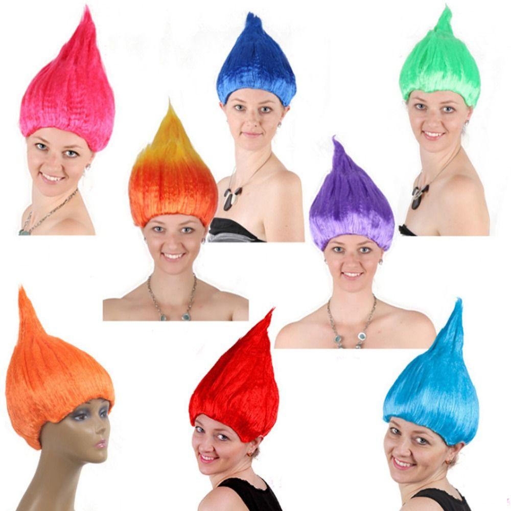 K drát / P drát Elf Pixie paruka Troll styl vlasy paruky vysoce kvalitní kreslený cosplay pro dospělé