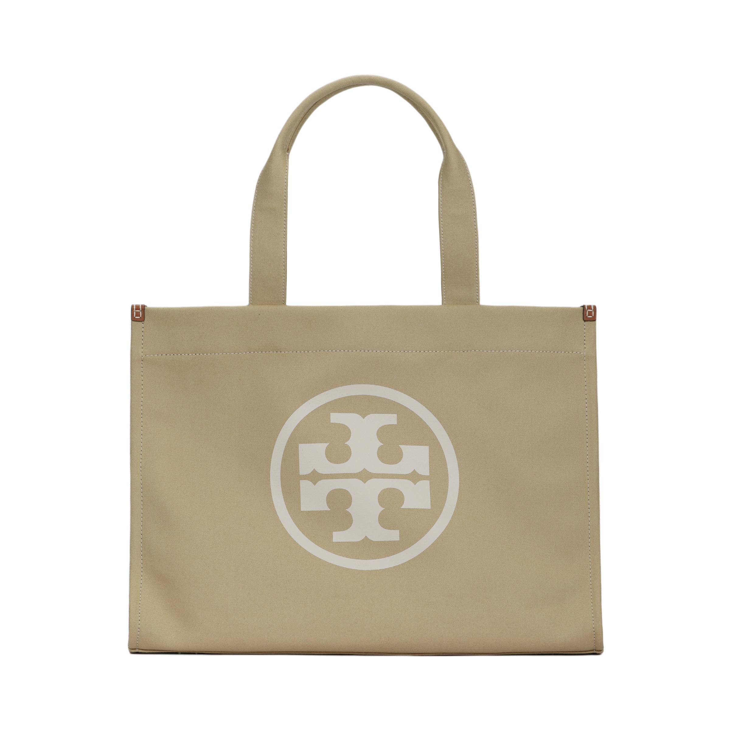 

Tory Burch Ella Logo Detail Hidden Magnetic Closure Bridge Design Cotton Canvas Shoulder Tote Bag Women tote bags Pecan 148792-275 Basic Set (Bag+Dust Bag)