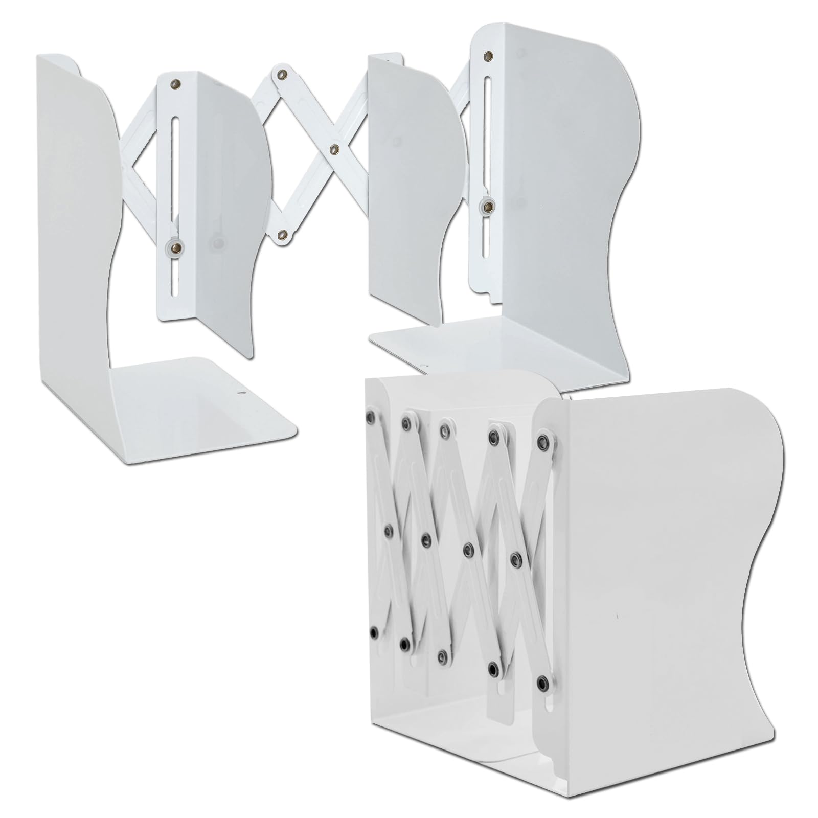 

Book Stand with Extendable Desktop Adjustable Magnetic Stylish for Office Sturdy White [SUNGRAN] Divider, 10cm-43cm, Stable, Compact, Storage, белый