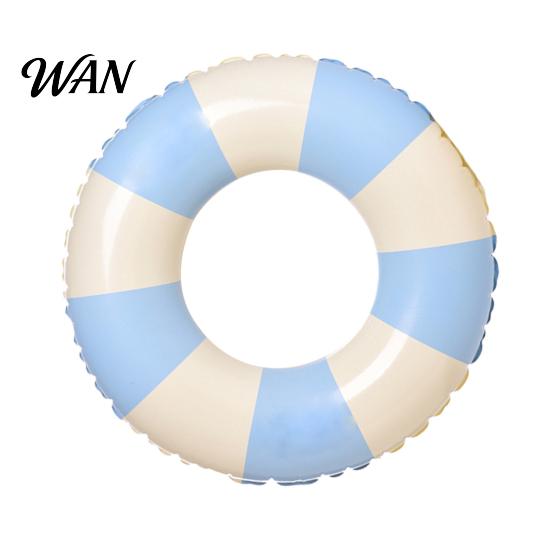 Women Swim Ring Vintage Striped Swimming PVC Thickened Inflatable Leakproof Men Adults Float Tube for Pool Beach Party