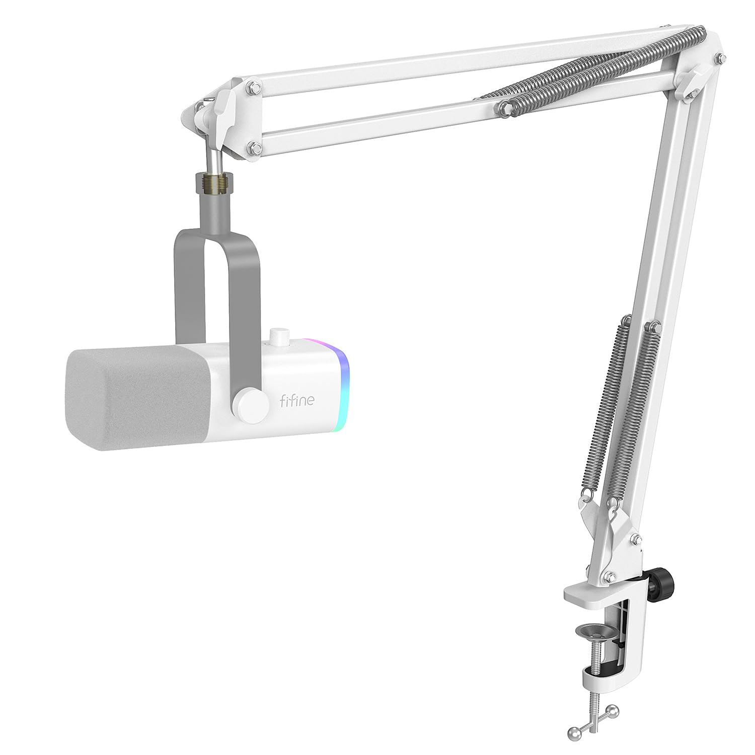 

Микрофонная штанга FIFINE CS1W, грузоподъемность 1,5 кг, настольная микрофонная стойка с регулируемым углом, фиксация струбциной, телескопическая и складная