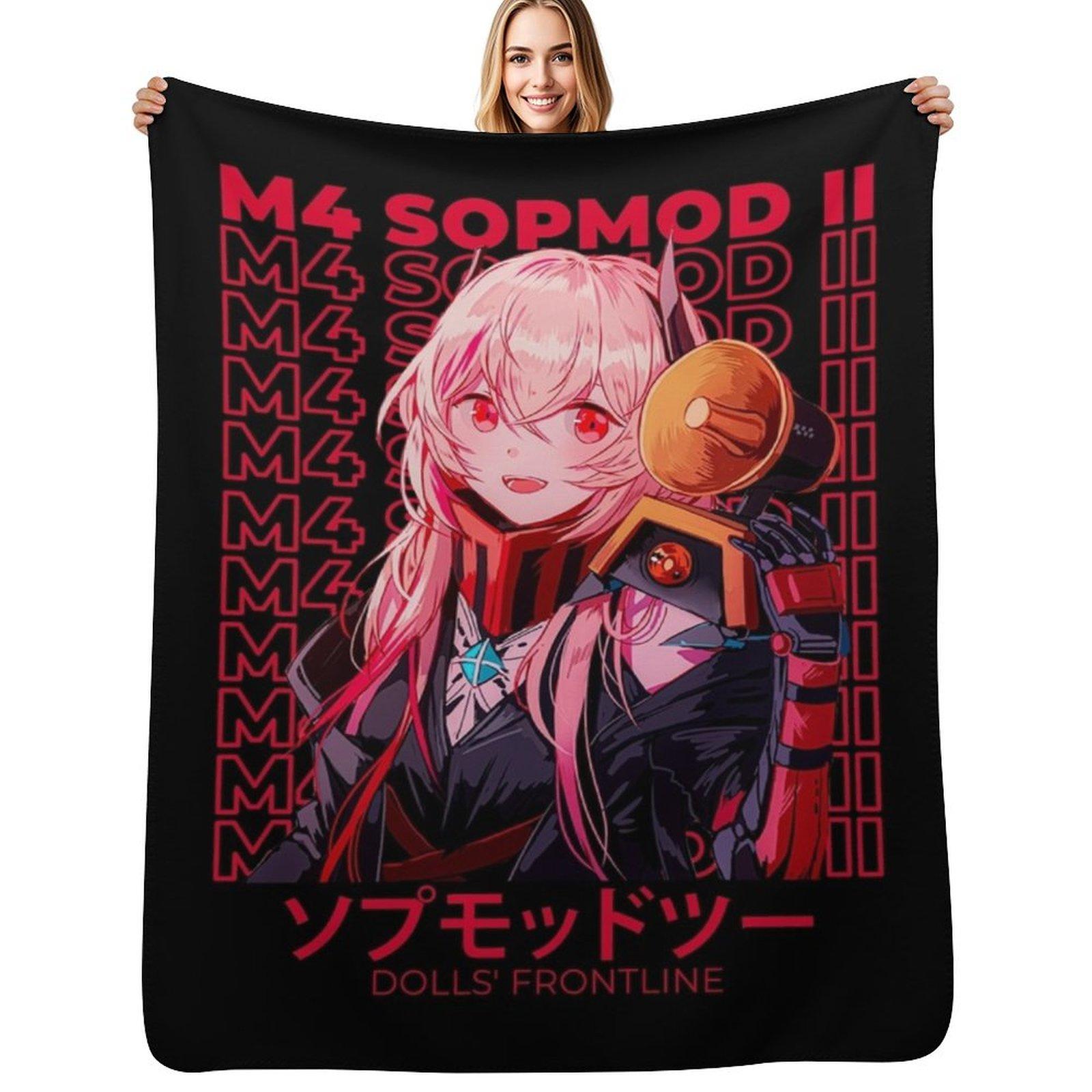 M4 SOPMOD II Dolls Frontline Throw Blanket No Pilling Soft Warm Blanket for Bed 102x76cm(40x30in)