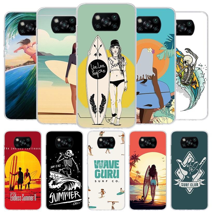 Surf Board Aesthetic Cover Phone Case For Xiaomi Poco F7 Ultra X7 X6 X5 Pro M7 Redmi 15C 15 13C 13 12C 12 10C 10 9A 9C 9T 9 Shel