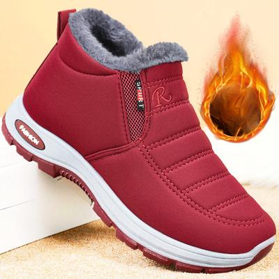 Baumwollschuhe Übergroßes Fleece und Verdickte Baumwollstiefel Weichsohlige Bequeme Schneestiefel Warme Schuhe