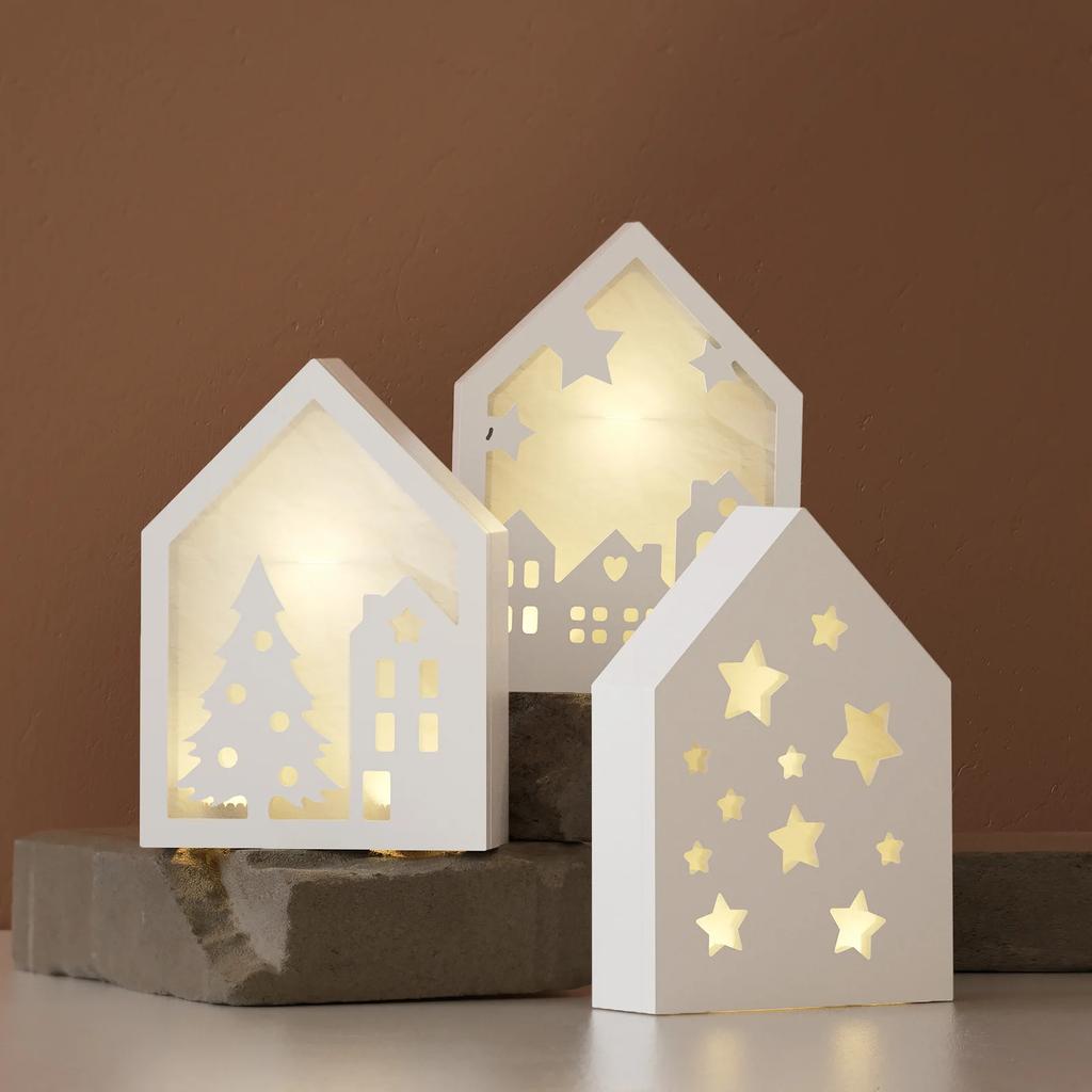4PCS Luminous Hollow House Silicone Molds for Decorative Ambient Lights, Plaster Molds, And Storage House Molds