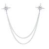 Rhinestone Star Collar Brooch Chain Double Layer Chain Chain Brooch New Lapel Pin