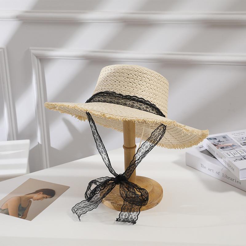 Strohhut Sonnenschutz mit breiter Krempe für Strand und Outdoor Sonnenschutz