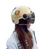 Women's Cute Cartoon Cat Electric Scooter Helmet - Winter All-Season Motorcycle Safety Half Helmet