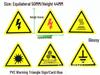 Equilateral Triangle PVC Warning Tape - Self-Adhesive Caution: High Voltage, Lightning, Laser, Ground Symbol (5cm Width)