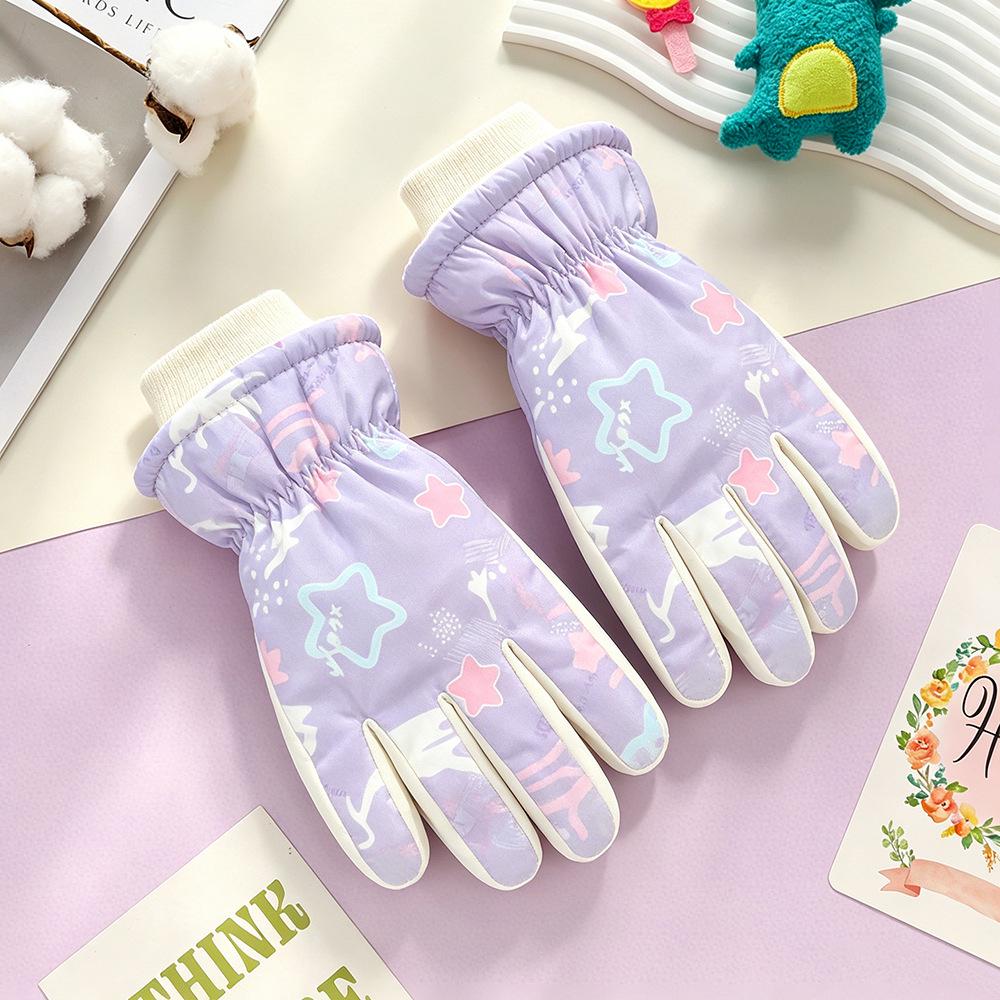 Kids' Winter Ski Gloves: Waterproof, Windproof, Thick Fleece-Lined for Boys & Girls Snow Play, Cycling, and Outdoor Activities
