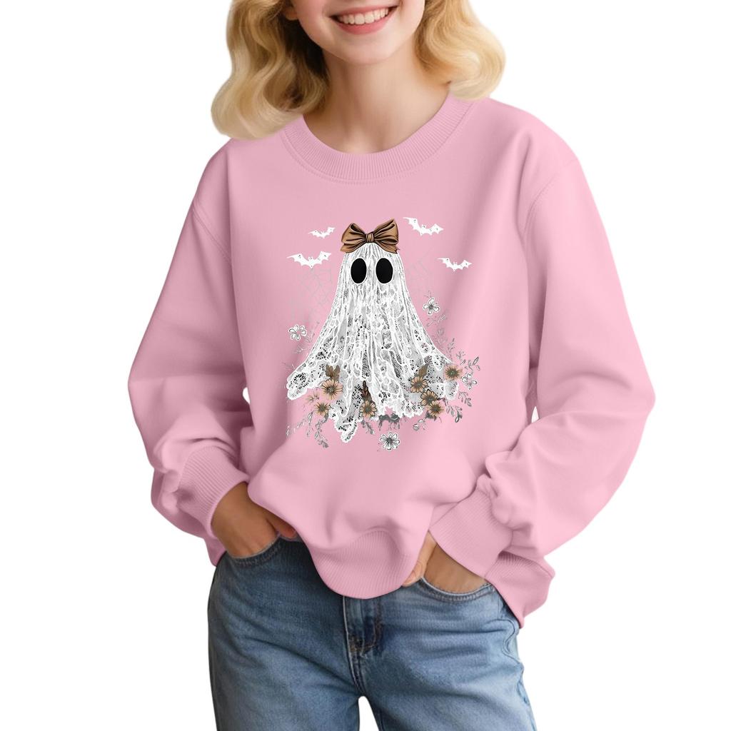 Children's Fashion Loose-fitting Casual Halloween Long-sleeved Printed Round Neck Sweatshirt