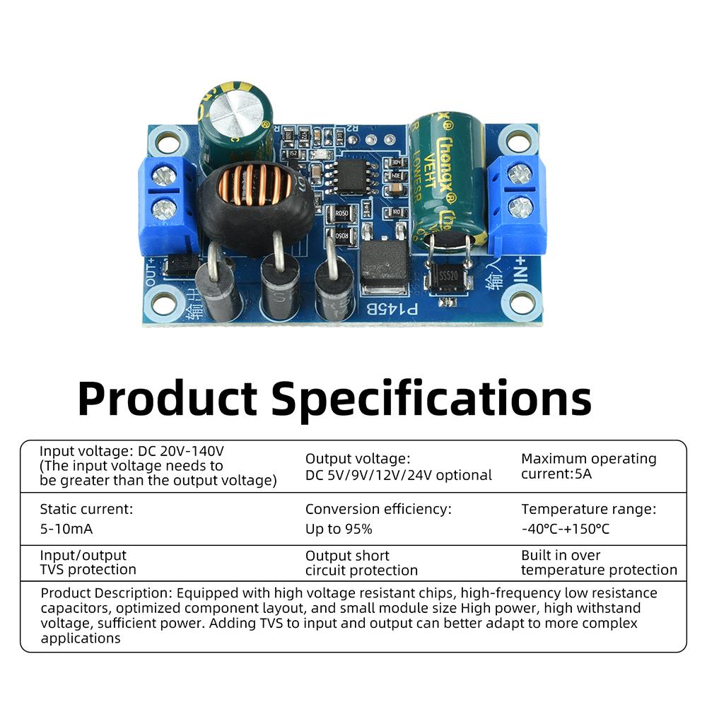 DC-DC Step-Down Module 11–111V to 1V 9V 11V 11V 1A Low-Ripple Buck Converter Power Supply