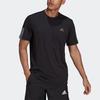 Adidas Logo Print Solid Color Striped Casual Short Sleeve T-Shirt Men Tops Black HD4323
