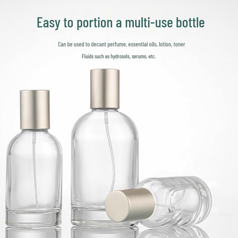 Transparent Glass Perfume Spray Bottle, 30ml - Portable Decanting Cosmetic Container