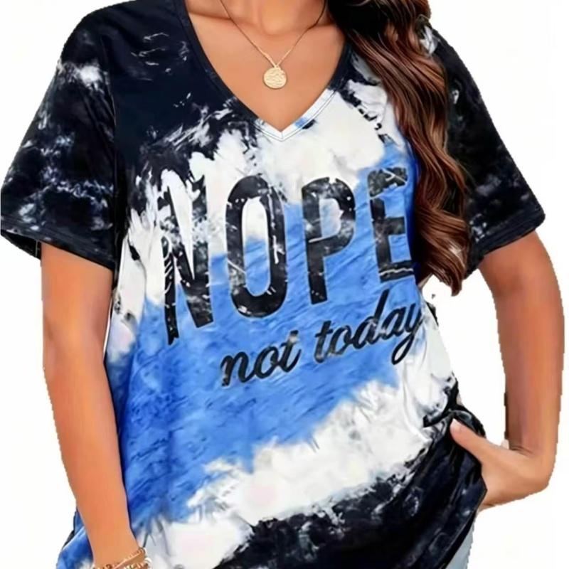 Sommer Damen 3D-Druck V-Ausschnitt T-Shirt Mode Vielseitig Atmungsaktiv Trend Lässig