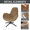 Velvet Rotating Armrest Curved Elastic Casual  Eggshell Chair Cover  Backrest Makeup Chair Cover for Household Modern Style