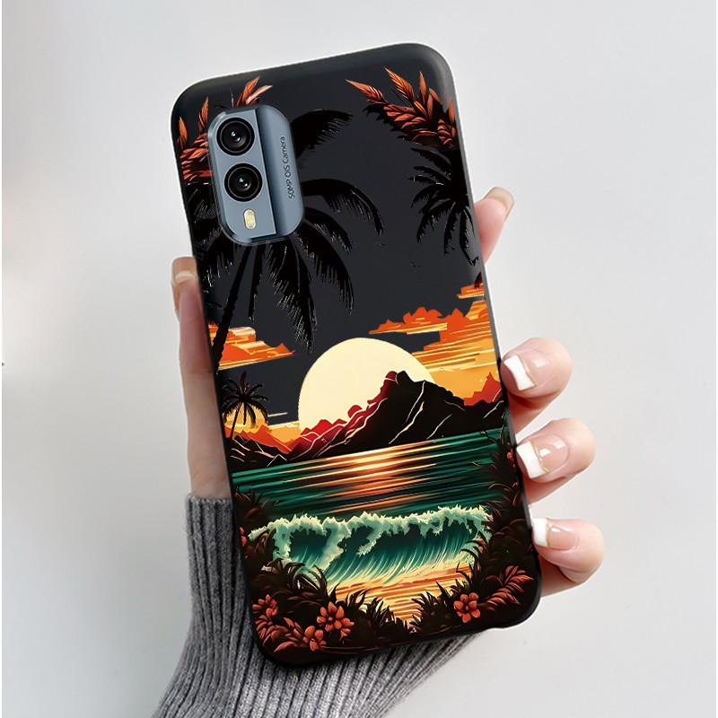 Casing For Nokia X30 5G Anti-scratch Bumper Soft Shell For Nokia XR21 Beautiful Brightly Colored Sunflower Pattern Black Case