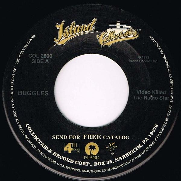 

7inch Record BUGGLES CHARLIE DORE Video Killed The Radio Star Pilot COL2600 ISLAND 1992 US Pop Used