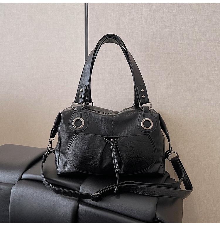 

Сумка-тоут большой вместимости женская для поездок на работу, высококачественная, на плечо, сумка-мессенджер, универсальная модная сумочка чёрный