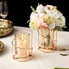 Metal Candlestick Glass And Iron Flower Accessories Storage Bottle Romantic Wedding Birthday Dinner Decoration European Style