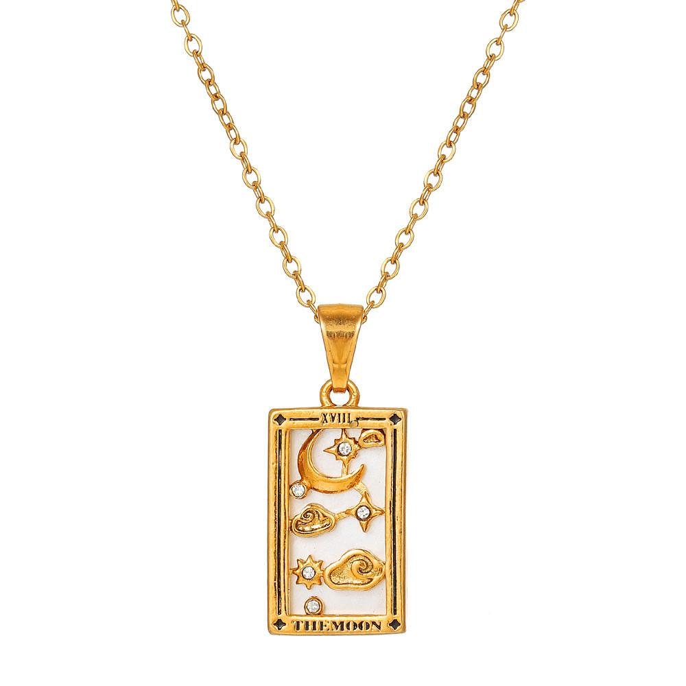 Vintage Stainless Steel Geometric Necklace With Cross Element And Multilayer Chain For Unisex
