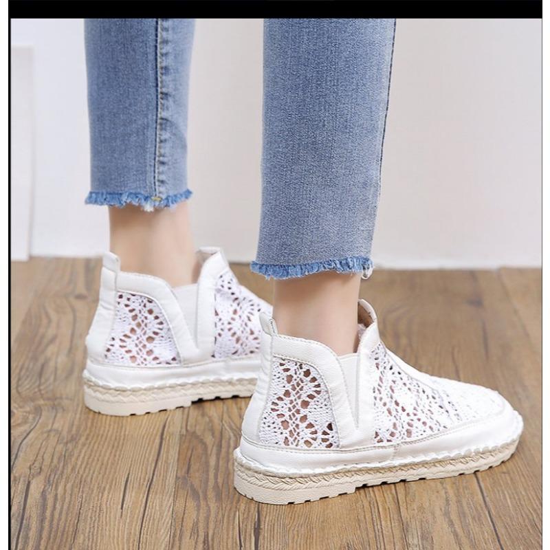 Fashion 2024 New Comfort Fashion Women's Breathable Mesh Summer Shoes Lace Walking Shallow New Solid Non Slip Casual Shoes