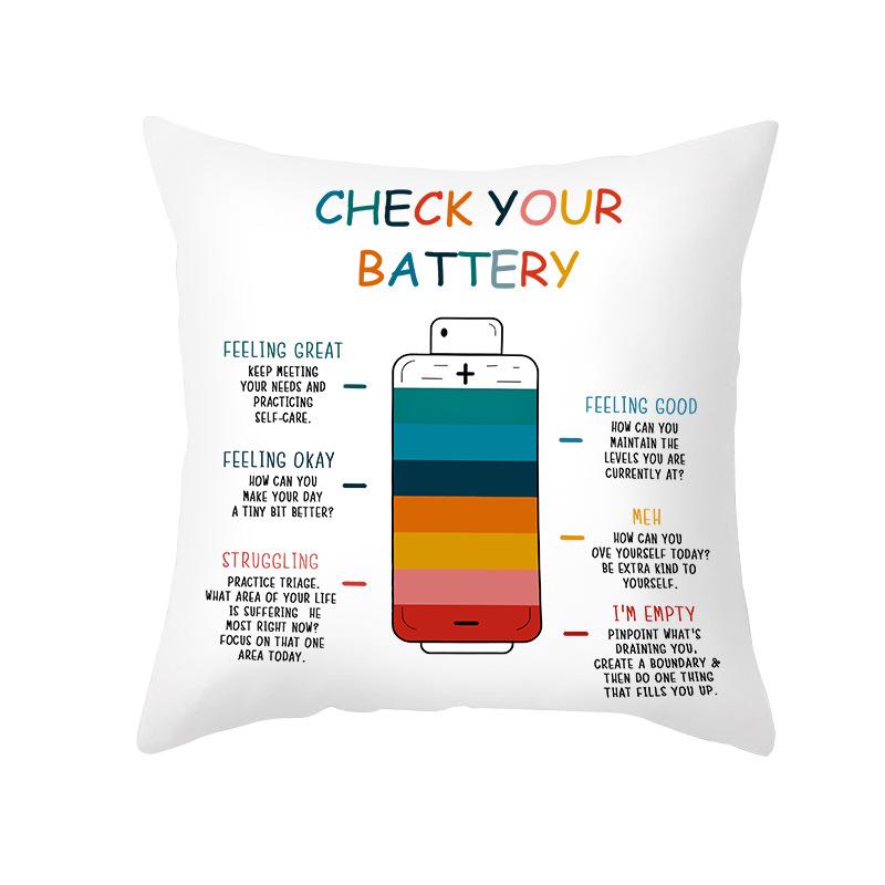 

Rainbow Pillowcase Short Plush Letter Printing Home Fabric Sofa Pillowcase Festival Cushion 45 * 45Cm (pillow cover)