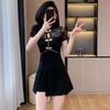 2024 Summer National Style Cheongsam-Style Splicing Two-Piece Suit: Skirt and Shorts Set