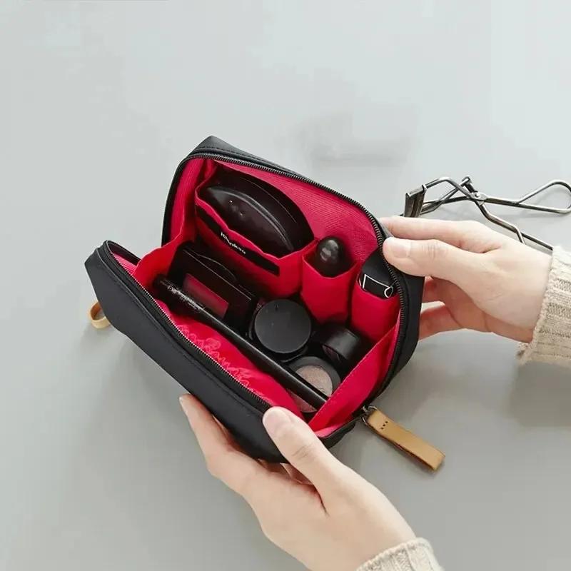 Wome Nylon Storage Bag Small Makeup Bag Case with Separate Pouch Travel Cosmetic Pouch Mini Waterproof Handbag Luxury Bag