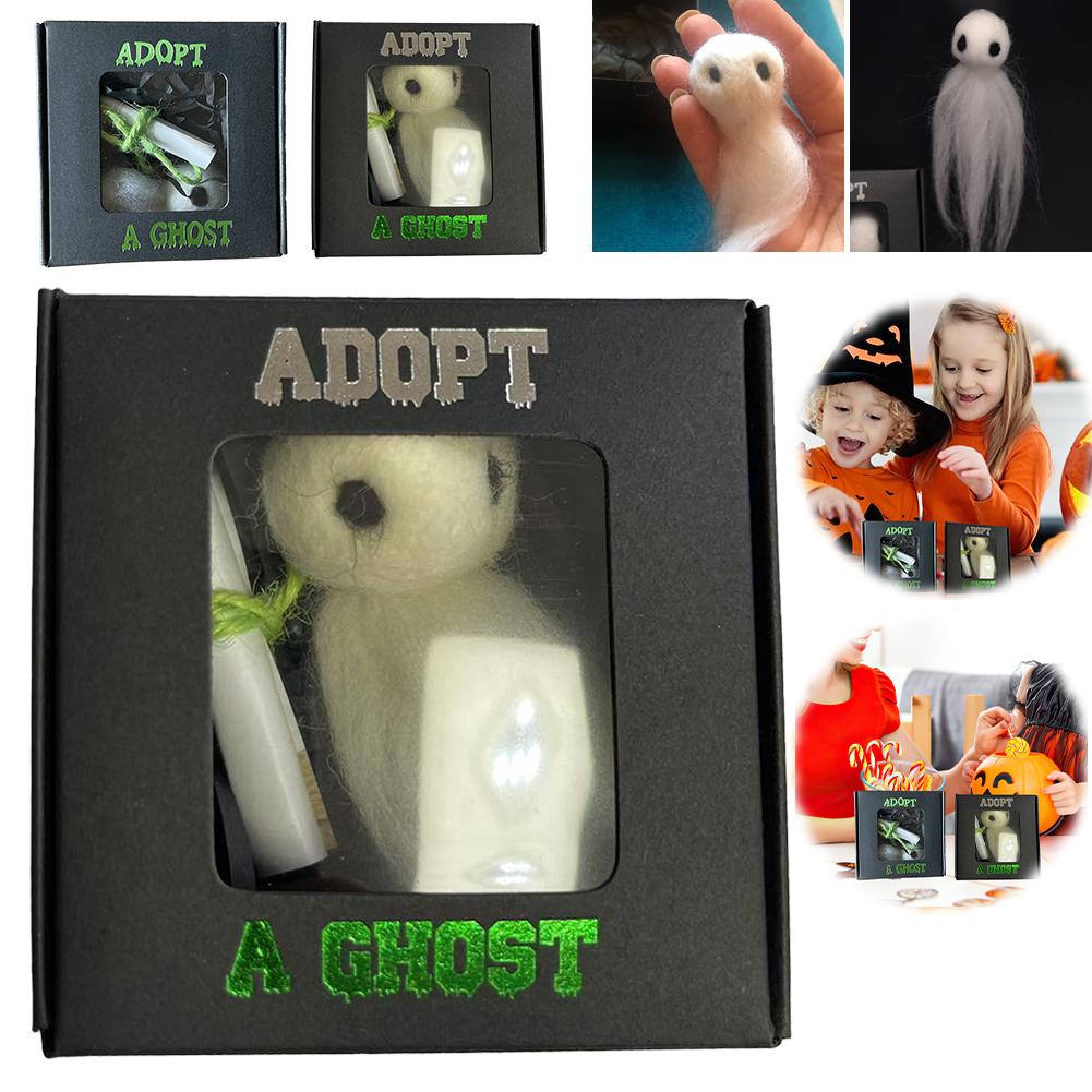 Cute Pocket Ghost Plush Toy, Adopt A Ghost Cute Halloween Pocket Ghost Plush Toy Felt Little Ghost Gift Box For Family Kids Gift