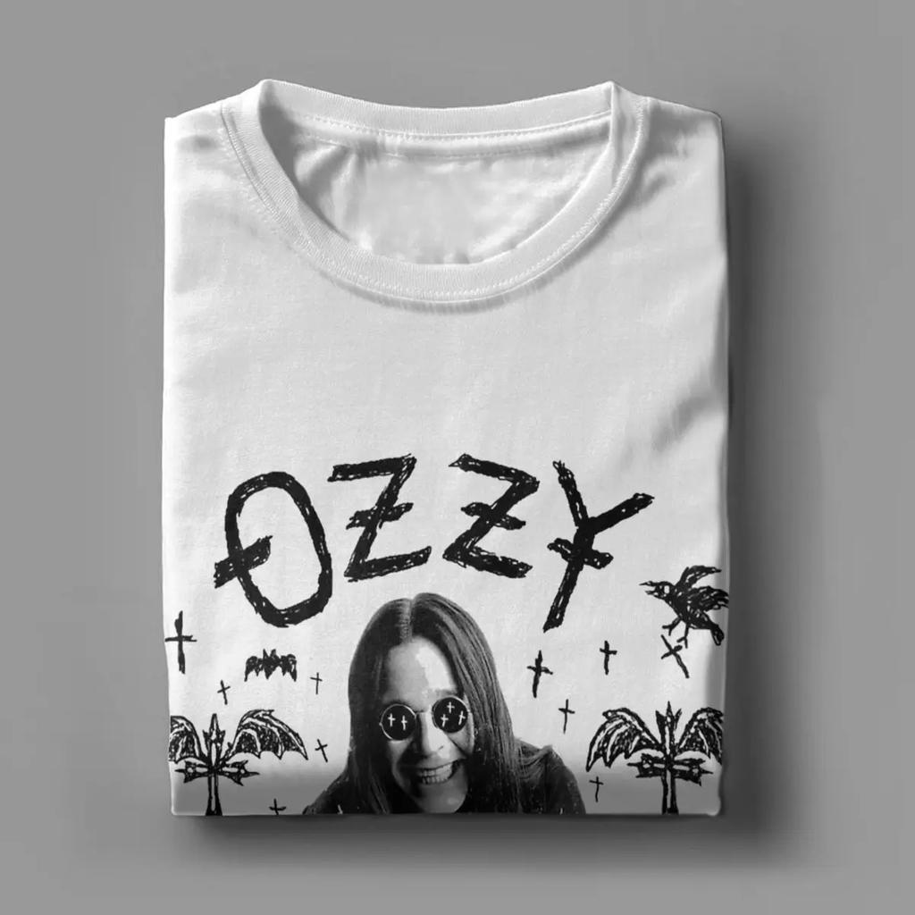 Men T-Shirts Ozzy Osbourne Cross Flying Novelty Pure Cotton Tee Shirt Short Sleeve T Shirt Round Collar Clothing 4XL 5XL 6XL