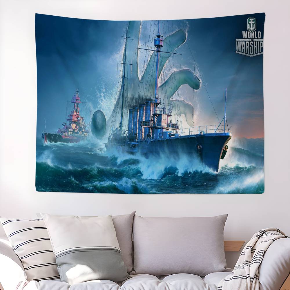 Warships Games World Of Warships Printed Large Wall Tapestry Cheap Hippie Wall Hanging Bohemian Tapestries Mandala Home Decor