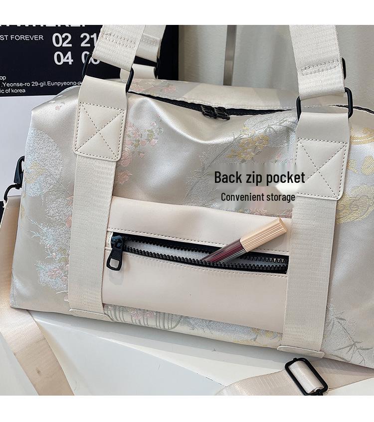 Torba podróżna na ramię w stylu chińskim z haftem o dużej pojemności