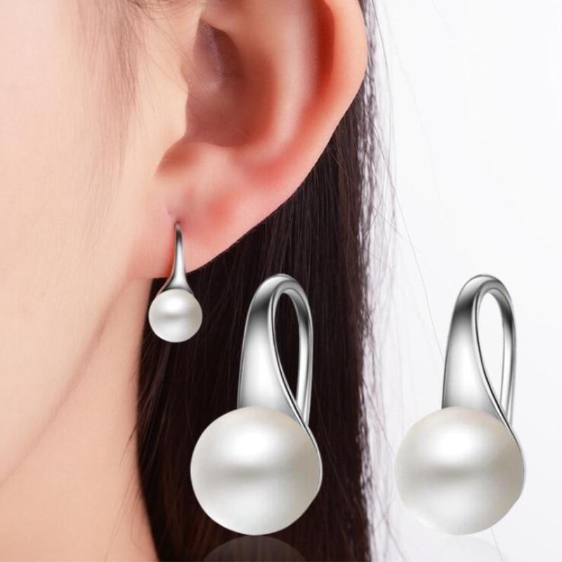 Nuovo arrivo Temperamento selvaggio 925 Sterling Silver Jewelry Pearl Hook ipoallergenico femminile di alta qualità orecchini pendenti Se250