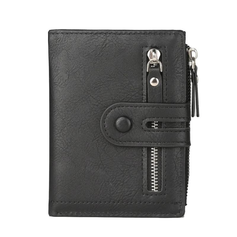 Men's Wallet Business Simple PU Leather Short Wallet With Multiple Card Slots Large Capacity Card Bag Coin Purse
